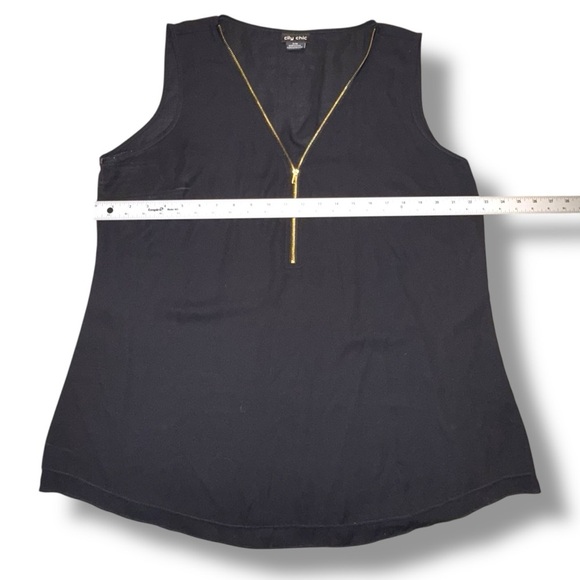 CITY CHIC Sexy Zip Top - Plus 16 (Small) Black / Gold - Picture 6 of 11